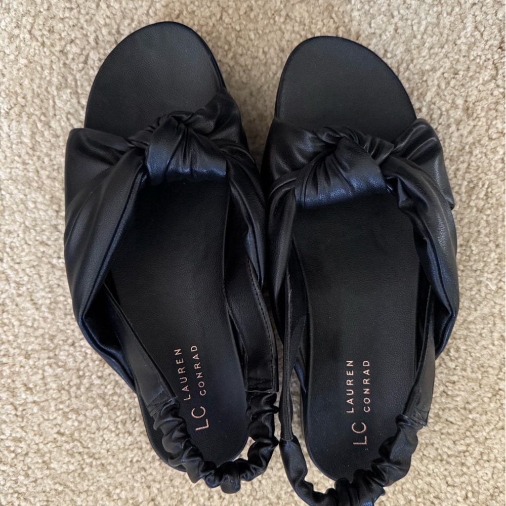 LC Lauren Conrad Black Sandals with Elegant Design